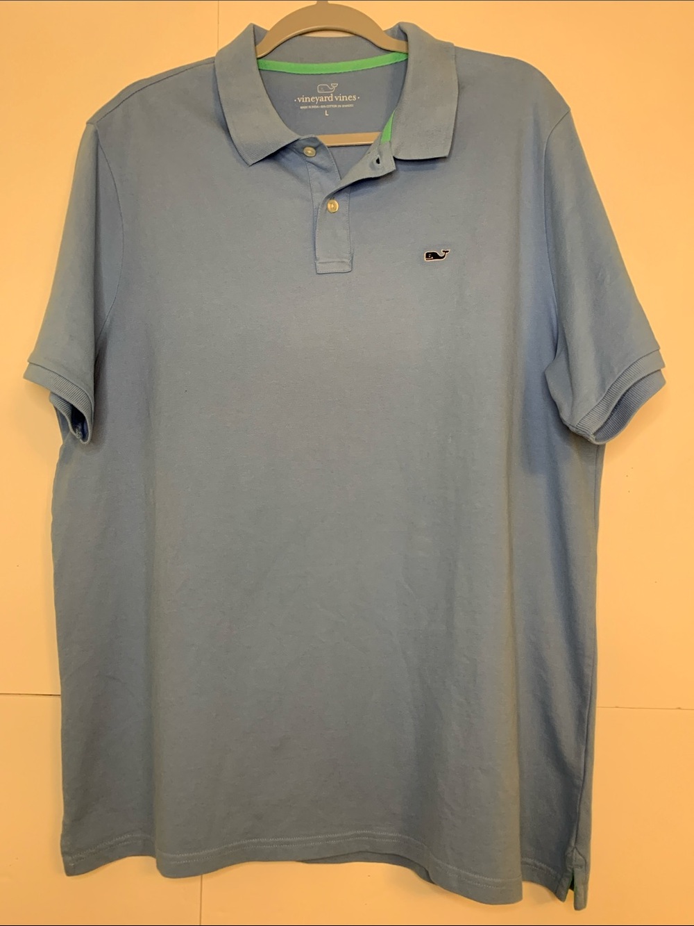Vineyard Vines Men's Polo in Sky Blue with Whale Logo Size L